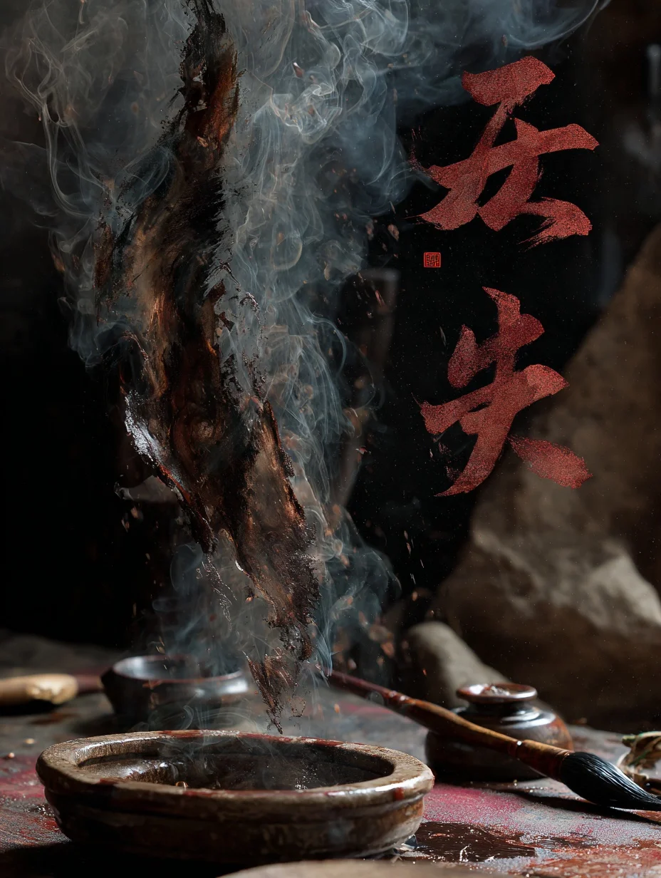 测字术场景插画